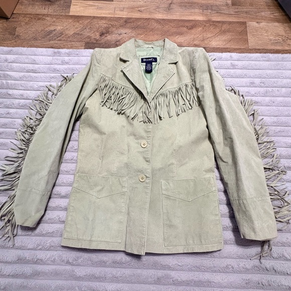 Denim & Co Genuine Suede Leather Fringe Jacket Women’s Small Western Boho - Picture 2 of 9